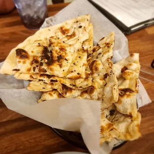 a plate of flatbreads