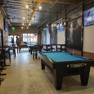 Partial view of the pool table area