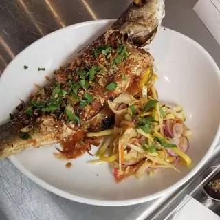 Crispy Fried Whole Fish with Tamarind Sauce