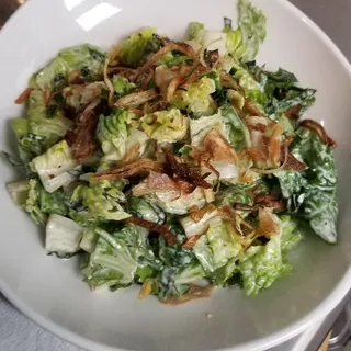 Brussels and Black Kale Miso Caesar Salad Plate