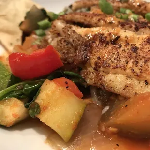 Special fish with ratatouille. Healthy and delicious.