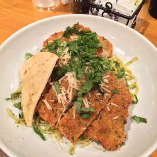 Pesto Parmesan chicken linguine.