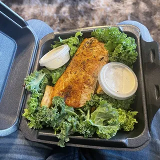 Salmon Kale Caesar Salad