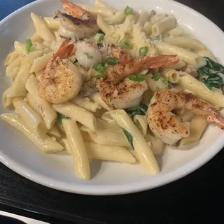 Blackened Shrimp Carbonara