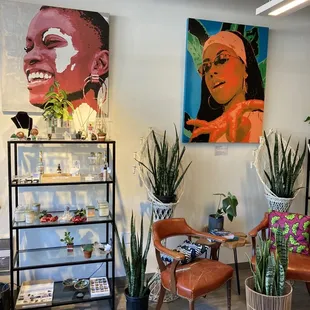 Crystals, local artwork, candles, and more plants!