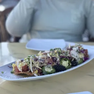The tuna nachos were yummy