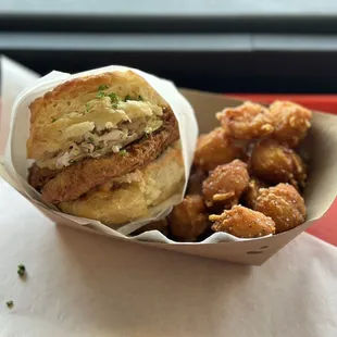 Charlie Hustle with fried potatoes