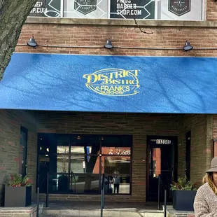 The outside of the restaurant.