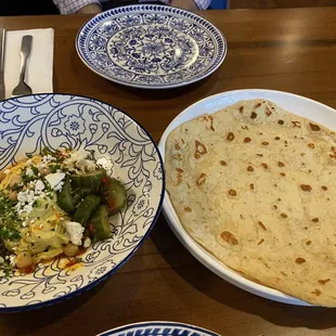 Yellow lentil hummus with pita- delicious!