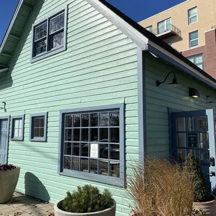 the front of the building