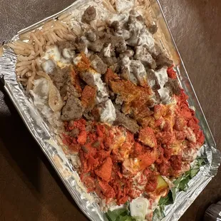 a tray of food