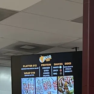 Menu with prices