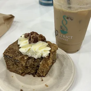 gluten free cake and a dirty chai