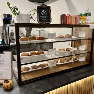 a display of pastries and pastries