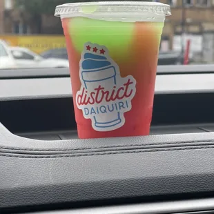 a drink in a plastic cup