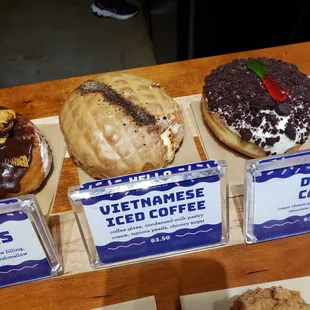 food, donuts, dough desserts