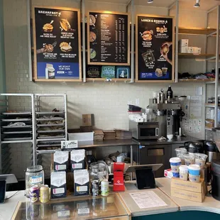Order counter, menu board &amp; donut case