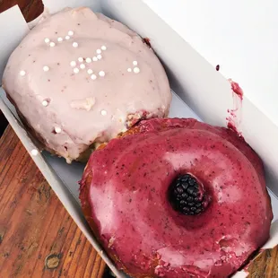 Left: strawberries &amp; champagne Right: blackberry &amp; blackpepper