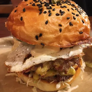 Double patty cheeseburger full size.