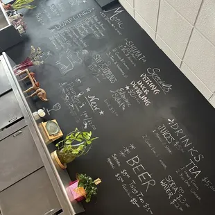 a blackboard with writing on it