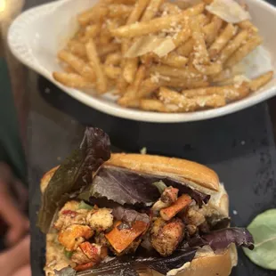 Lobster roll + truffle fries came