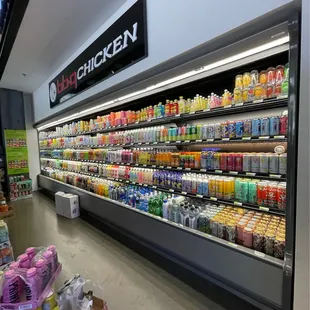 a refrigerated section of a grocery store