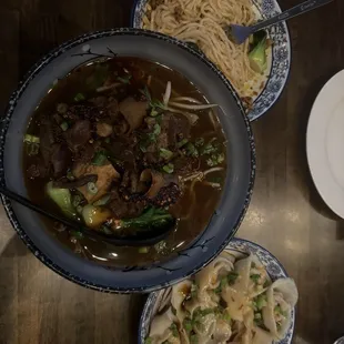 Beef Brisket Noodle Soup Dandan Noodle Spicy Wonton In Chili Suace