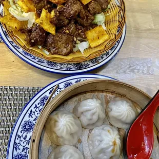 Cumin lamb + soup dumplings