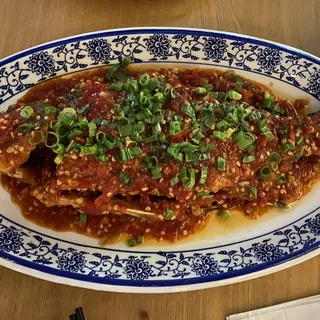 Crispy Sea Bass In Ginger & Scallion Sauce