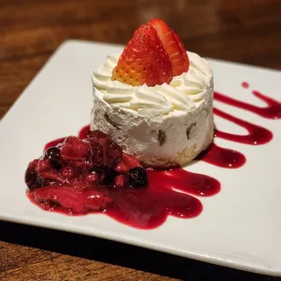 Tres leches strawberry cake, I love that it&apos;s not doused it milk