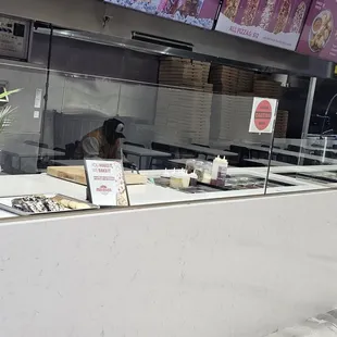 Counter with toppings