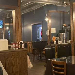 a restaurant with tables and chairs