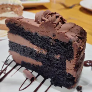 a slice of chocolate cake