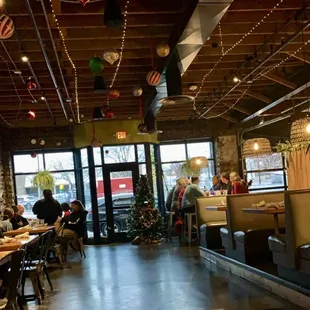 Side view of the seating
