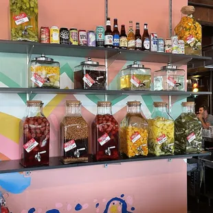 Infused Vodka and Tequila. You can pick from 8 in all.