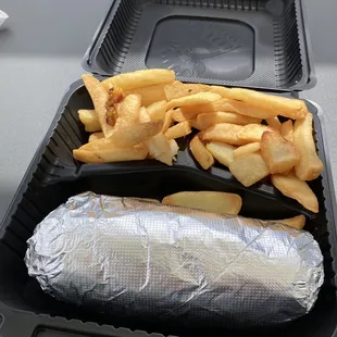 Burrito and french fries