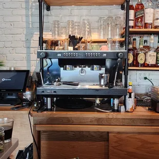 a coffee machine on the counter