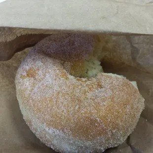 Cinnamon sugar donut, not fancy or extra fancy