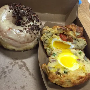 two doughnuts in a box