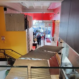 people walking down the stairs