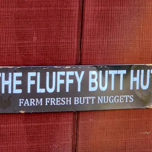 the fluffy but hot farm fresh but nuggets sign