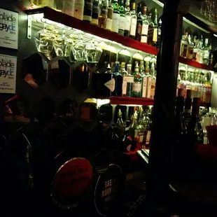 bottles of alcohol on shelves