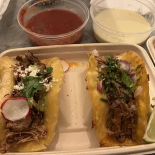 Carnitas and birria taco