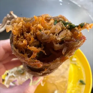 Up close and personal with the inside of a fish flauta