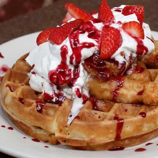 waffles, food