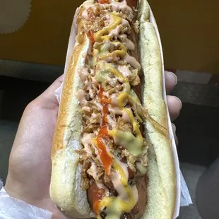 Fully Loaded Beef Hot Dog