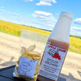 Apple cider and no sugar added apple crisps