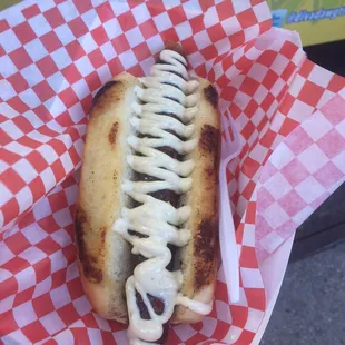 Diva dawg with jalapeño mayo