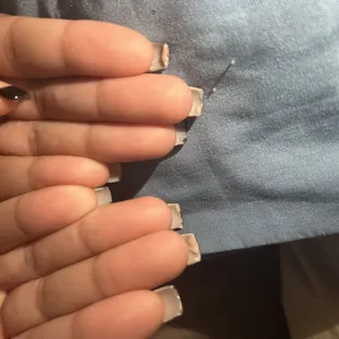 The acrylic left under the nail