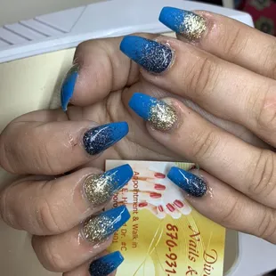 Ombré blue w/ golden